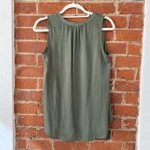 LOFT olive green tank blouse -XS